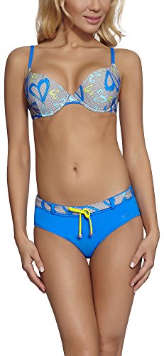 Feba Damen Push Up Bikini mit Shorts 1N61 (Muster-05DK, Cup 75 D/Unterteil 38) von Feba