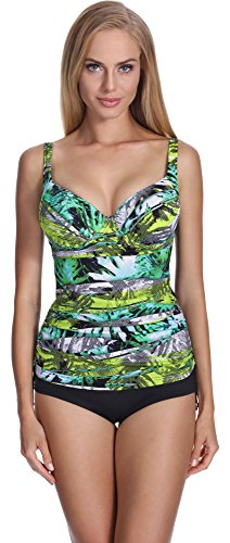 Feba Damen Tankini 001 figurformend (Muster-421, Cup 105 D/Unterteil 50) von Feba