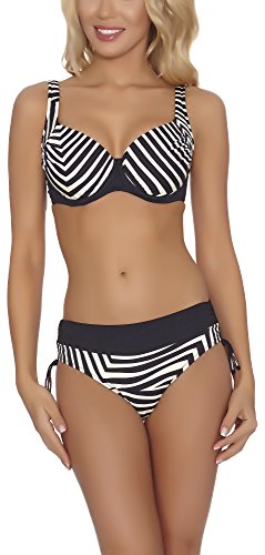 Feba Figurformender Damen Bikini FR3D1 (Schwarz/Cream, Cup 75 E/Unterteil 38) von Feba