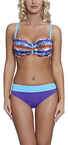 Feba Figurformender Damen Bikini S2L2N1 (Muster-02DK, Cup 75 E/Unterteil 38) von Feba