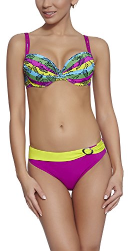 Feba Figurformender Damen Push Up Bikini D1N32L1 (Muster-01DK, Cup 70 H/Unterteil 36) von Feba