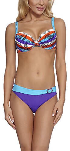 Feba Figurformender Damen Push Up Bikini D1N32L1 (Muster-02DK, Cup 70 G/Unterteil 36) von Feba