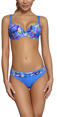 Feba Figurformender Damen Push Up Bikini D1N32L1 (Muster-08DK, Cup 70 H/Unterteil 36) von Feba