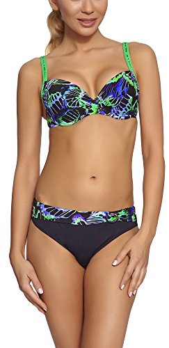 Feba Figurformender Damen Push Up Bikini D1N32L1 (Muster-09DK, Cup 75 F/Unterteil 38) von Feba