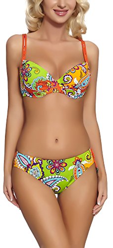 Feba Figurformender Damen Push Up Bikini D1N32L1V2RS4 (Muster-04D, Cup 70 D/Unterteil 36) von Feba