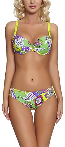 Feba Figurformender Damen Push Up Bikini D1N32L1V2RS4 (Muster-06D, Cup 70 E/Unterteil 36) von Feba