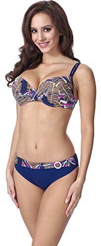 Feba Figurformender Damen Push Up Bikini F01 (Muster-308, Cup 75F / Unterteil 38) von Feba