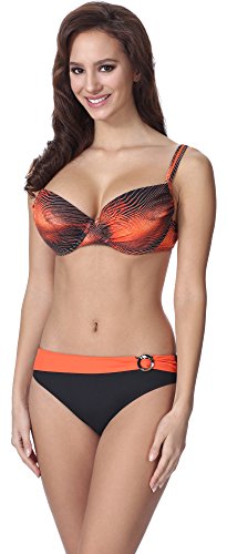 Feba Figurformender Damen Push Up Bikini F01 (Muster-315, Cup 75E / Unterteil 38) von Feba