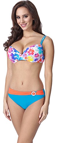 Feba Figurformender Damen Push Up Bikini F01 2 (Muster-312, Cup 70G / Unterteil 36) von Feba