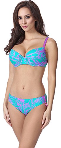 Feba Figurformender Damen Push Up Bikini F01A 2 (Muster-324, Cup 70D / Unterteil 36) von Feba