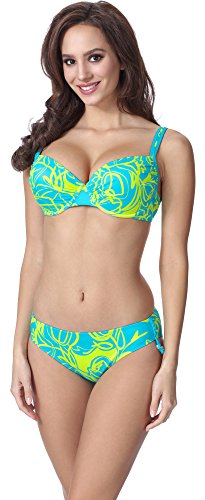 Feba Figurformender Damen Push Up Bikini F01A 2 (Muster-325, Cup 70D / Unterteil 36) von Feba