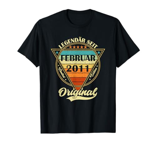 Damen Legendär seit Februar 2011 14.Geburtstag Junge 14 Jahr T-Shirt von Februar Jahrgang 2011 Geburtstag