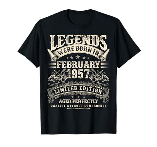 Retro 68. Geburtstag Geschenke für Männer 68 Jahre alt Februar 1957 T-Shirt Retro 68. Geburtstag Geschenke für Männer 68 Jahre alt Februar 1957 T-Shirt von February Birthday Gifts For Legendary Men Apparel