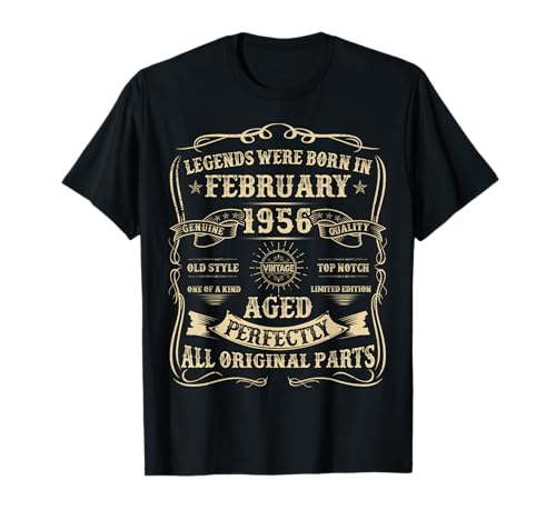 Geschenke zum 69. Geburtstag für Männer, 69 Jahre alt, Geburtstag, Februar 1956 T-Shirt Geschenke zum 69. Geburtstag für Männer, 69 Jahre alt, Geburtstag, Februar 1956 T-Shirt von February Retro Birthday Outfit For Men And Women