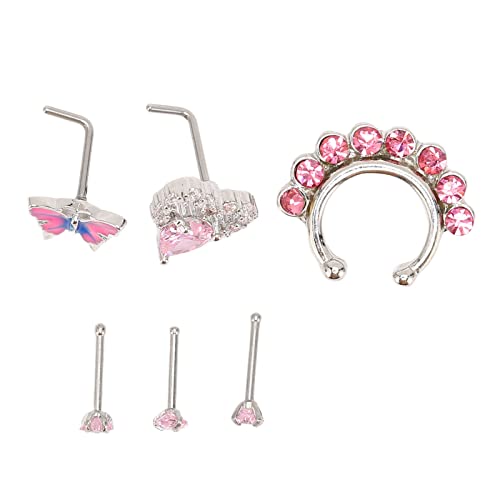 ElegNose Piercing Jewelry Glitter Hoop Studs for Women ElegNose Piercing Jewelry Glitter Hoop Studs for Women von Febuliy