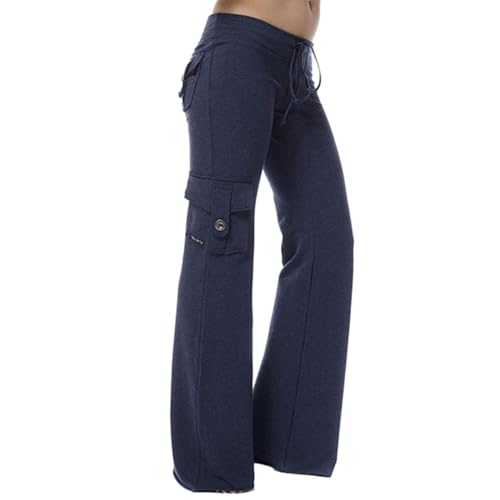 Cargohose für Damen mit weitem Bein, lässige Baggy-Hose für Damen mit Taschen, Cargo-Jeans für Damen, Sweathose, Alltagskleidung für Mädchen, Frauen, Teenager Fecfucy von Fecfucy