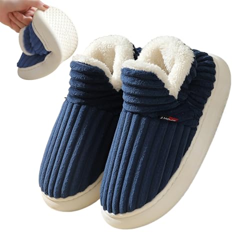 Damen Baumwollhausschuhe - Rutschfeste Pantoffeln mit orthopädischen Sohlen | Indoor Outdoor Scuff Slides, Winter bequeme Slip-On Fuzzy Home Hausschuhe für Damen und Herren Fecfucy von Fecfucy