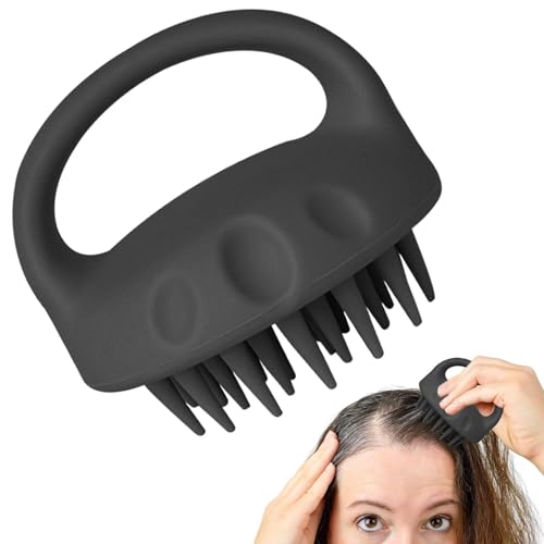 Fecfucy Haarbürsten-Massagegerät – Silikon-Haarwäsche-Scheuerbürste für Damen und Herren, Haarbürste mit Griff für Haarwurzelpflege für Friseursalon, Schule, Geschäftsreise von Fecfucy