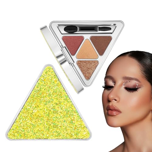 Natürliche Lidschattenpaletten,4 Farben mischbare helle Make-up-Palette - Pigment-Lidschatten-Palette, wasserfester Lidschatten, bunte Lidschatten-Palette, lebendige Farben, Farbtöne, Fecfucy von Fecfucy