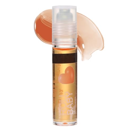 Rollerball-Lippenöl - 4 ml duftendes Lippenöl mit Rollerball | Winterkosmetik für Erwachsene und Kinder, klares Lippenpflegeöl für Treffen, Verabredungen, Einkaufen, Reisen Fecfucy von Fecfucy