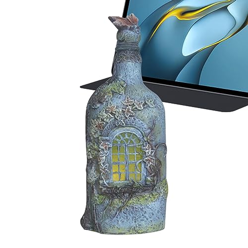 Schlossfiguren Dekor | Skulptur in Weinflaschenform - Outdoor Yard Art Harzfigurendekorationen für Heimdekorationen, Hof, Terrasse, Fecfucy von Fecfucy