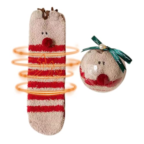 Weihnachtliche Fuzzy-Socken, Weihnachtsthema Lässige dicke Socken, Warme Socken, gemütliche Socken für den Winter, Teenager-Damen-Mädchen-Innenschlaf-Weihnachtsgeschenke Fecfucy von Fecfucy