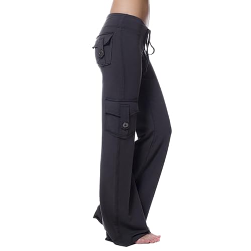 Yogahose mit weitem Bein für Damen – Hose mit weitem Bein für Damen mit Taschen – Cargo-Sweathose für Damen, Mädchen, Streetwear, Alltagskleidung Fecfucy von Fecfucy