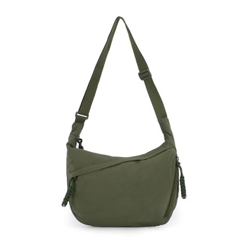 Fecialy Crescent Bag für Frauen Männer Hobo Nylon Crossbody Tasche Multi-Pocket Sling Bag Mond-Tasche Slouchy Dumpling Umhängetasche von Fecialy
