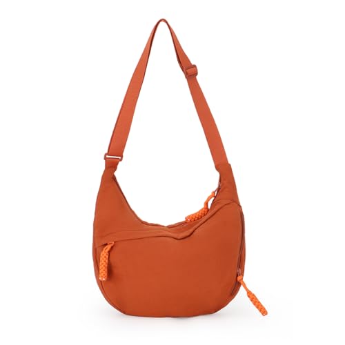Fecialy Crescent Bag für Frauen Männer Hobo Nylon Crossbody Tasche Multi-Pocket Sling Bag Mond-Tasche Slouchy Dumpling Umhängetasche von Fecialy