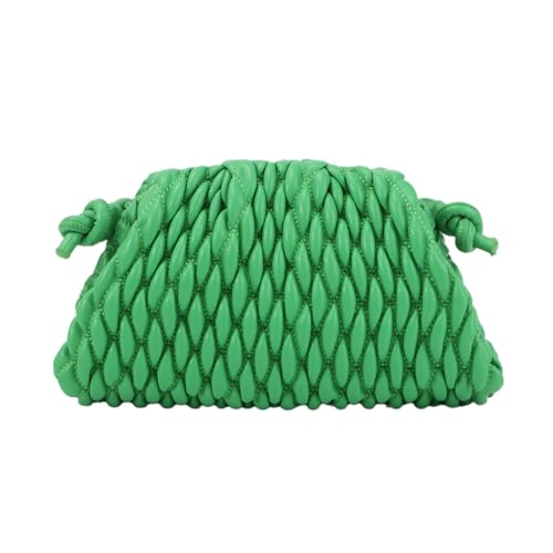 Fecialy Damen Knödel Tasche Cloud Clutch Geldbörse Geraffte Handtasche Leder Hobo Bag Abend Crossbody Geldbörse, Grün von Fecialy