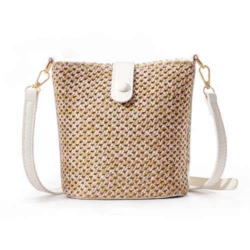 Fecialy Stroh Crossbody Tasche für Damen Handgemachte Rattan Umhängetaschen Strand Sommer Handgewebte Stroh Clutch Geldbörse Fecialy Stroh Crossbody Tasche für Damen Handgemachte Rattan Umhängetaschen Strand Sommer Handgewebte Stroh Clutch Geldbörse von Fecialy