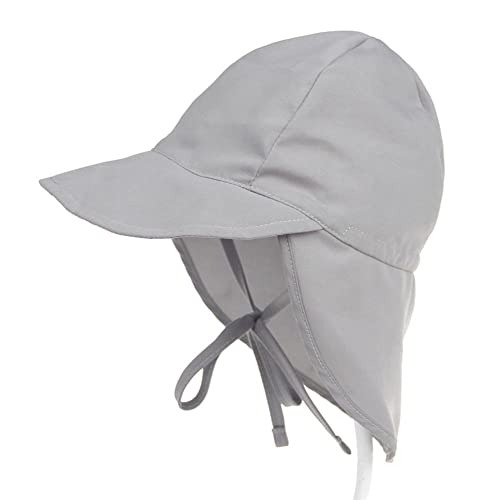 FedMois Baby Kleinkinder Sonnenhut Sommermütze einstellbar UV-Shutz, Grau, 3-18 Monate von FedMois