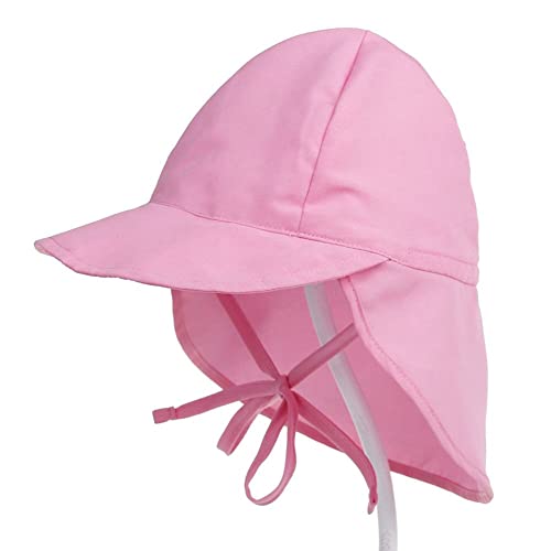 FedMois Baby Kleinkinder Sonnenhut Sommermütze einstellbar UV-Shutz, Rosa, 3-18 Monate von FedMois