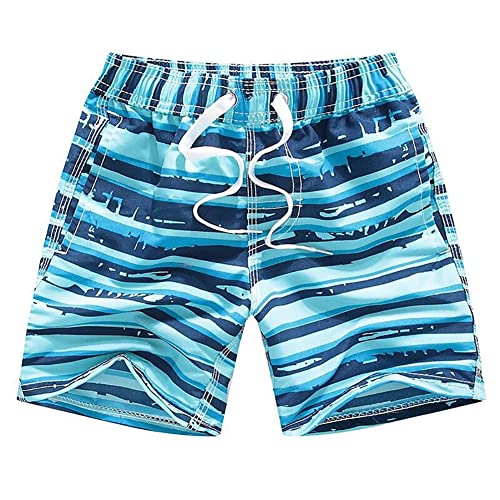 FedMois Jungen Badeshorts Schnelltrocknend Kinder Badehose Schwimmshorts, Himmelblau, 7-8 Jahre (Gr. 128/134) von FedMois