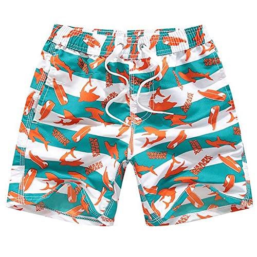 FedMois Jungen Badeshorts Schnelltrocknend Kinder Badehose Schwimmshorts, Orange, 11-12 Jahre (Gr. 152/158) von FedMois