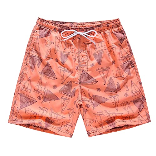 FedMois Jungen Badeshorts Schnelltrocknend Kinder Badehose Schwimmshorts, Rot, 11-12 Jahre (Gr. 152/158) von FedMois