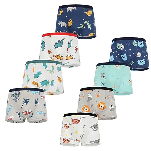 FedMois Jungen Boxershorts Unterhosen Baumwolle Pantys Unterwäsche 8er Pack, Tiere und Dinosaurier, 7-9 Jahre FedMois Jungen Boxershorts Unterhosen Baumwolle Pantys Unterwäsche 8er Pack, Tiere und Dinosaurier, 7-9 Jahre von FedMois