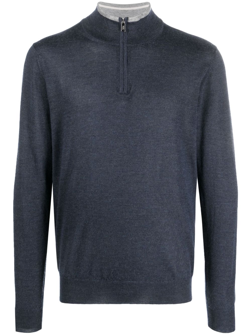 Fedeli Favonio Pullover mit Reißverschluss - Blau von Fedeli