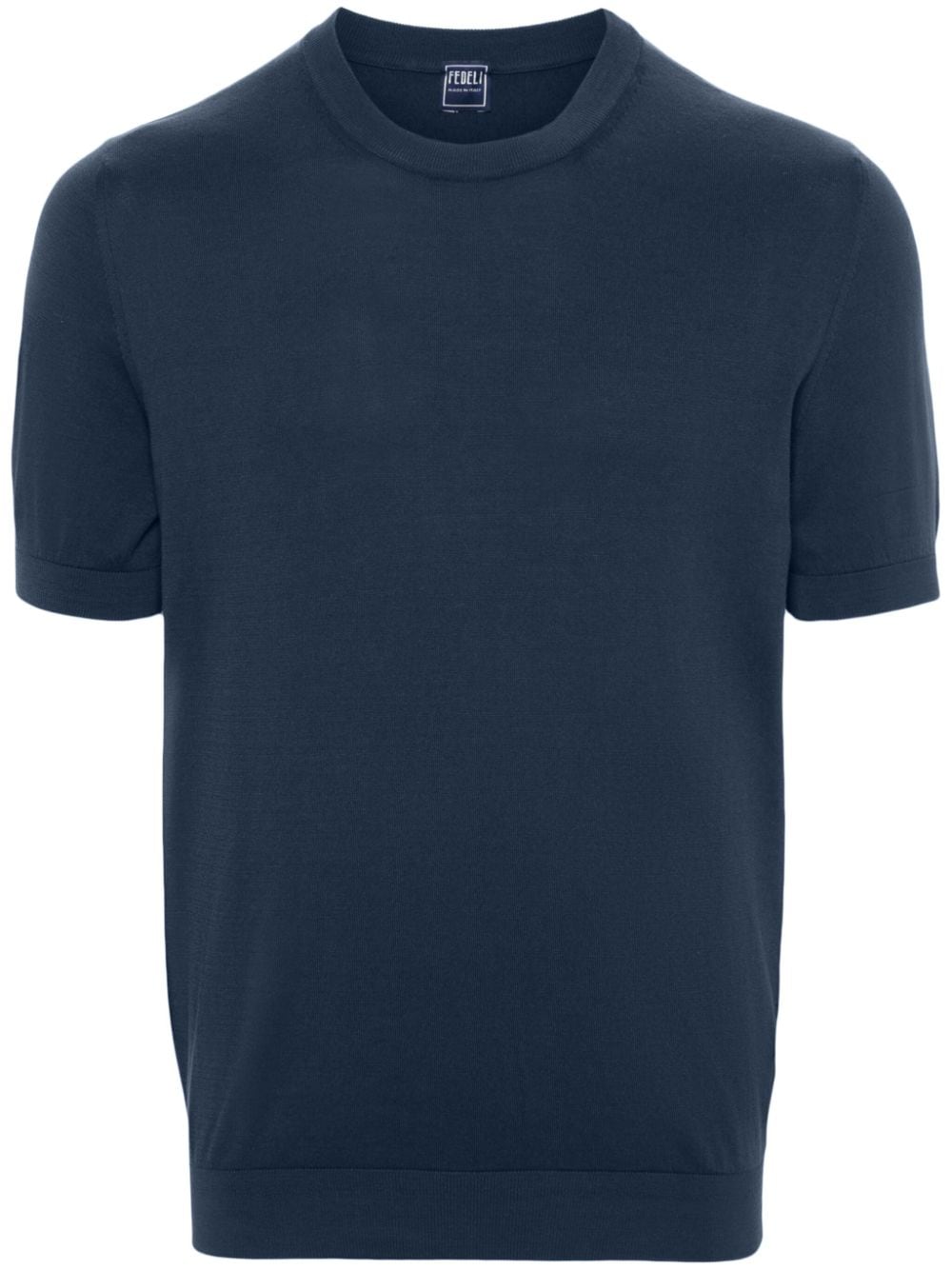 Fedeli Fein gestricktes T-Shirt - Blau von Fedeli