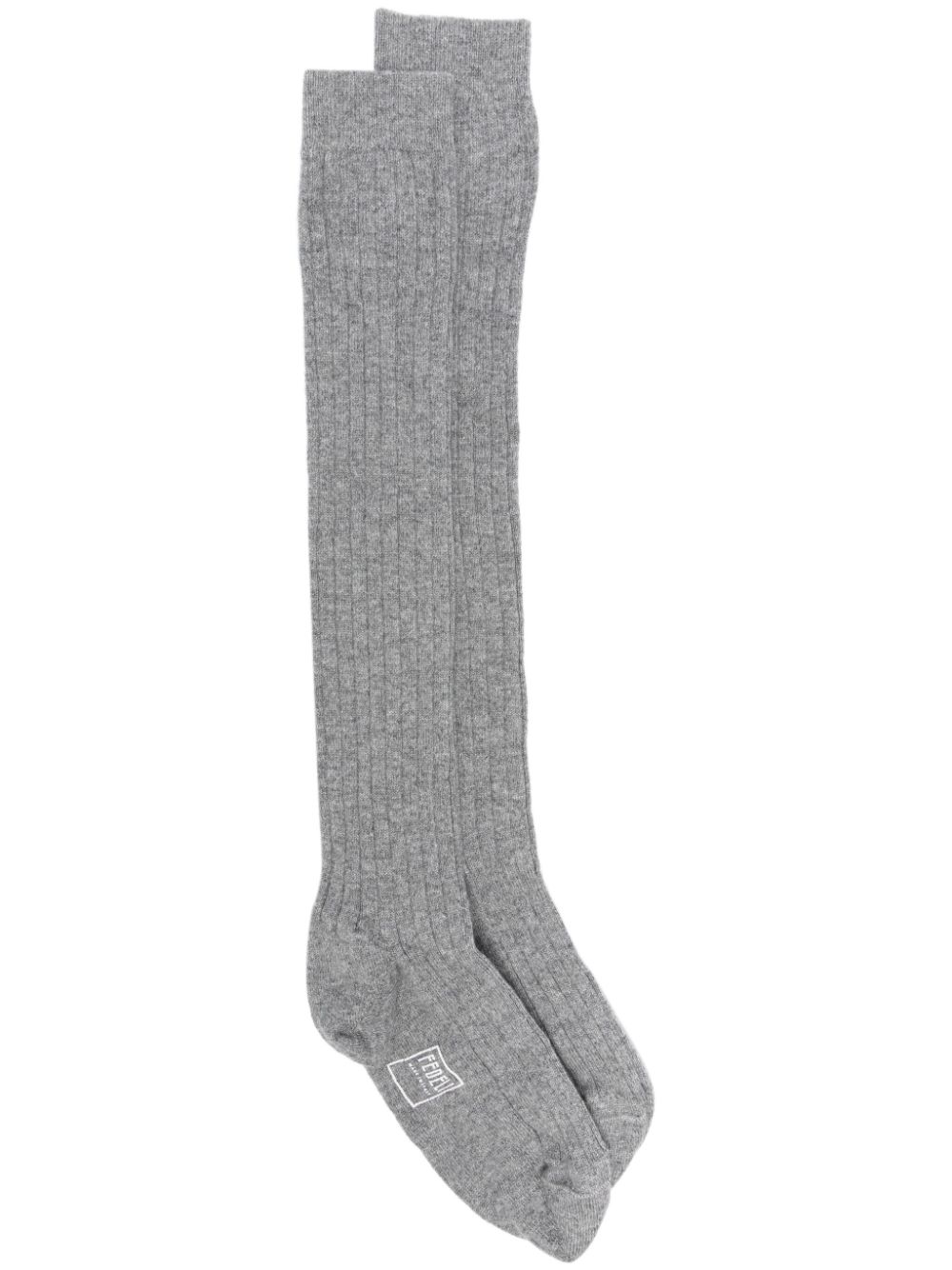 Fedeli Gerippte Socken aus Kaschmir - Grau von Fedeli