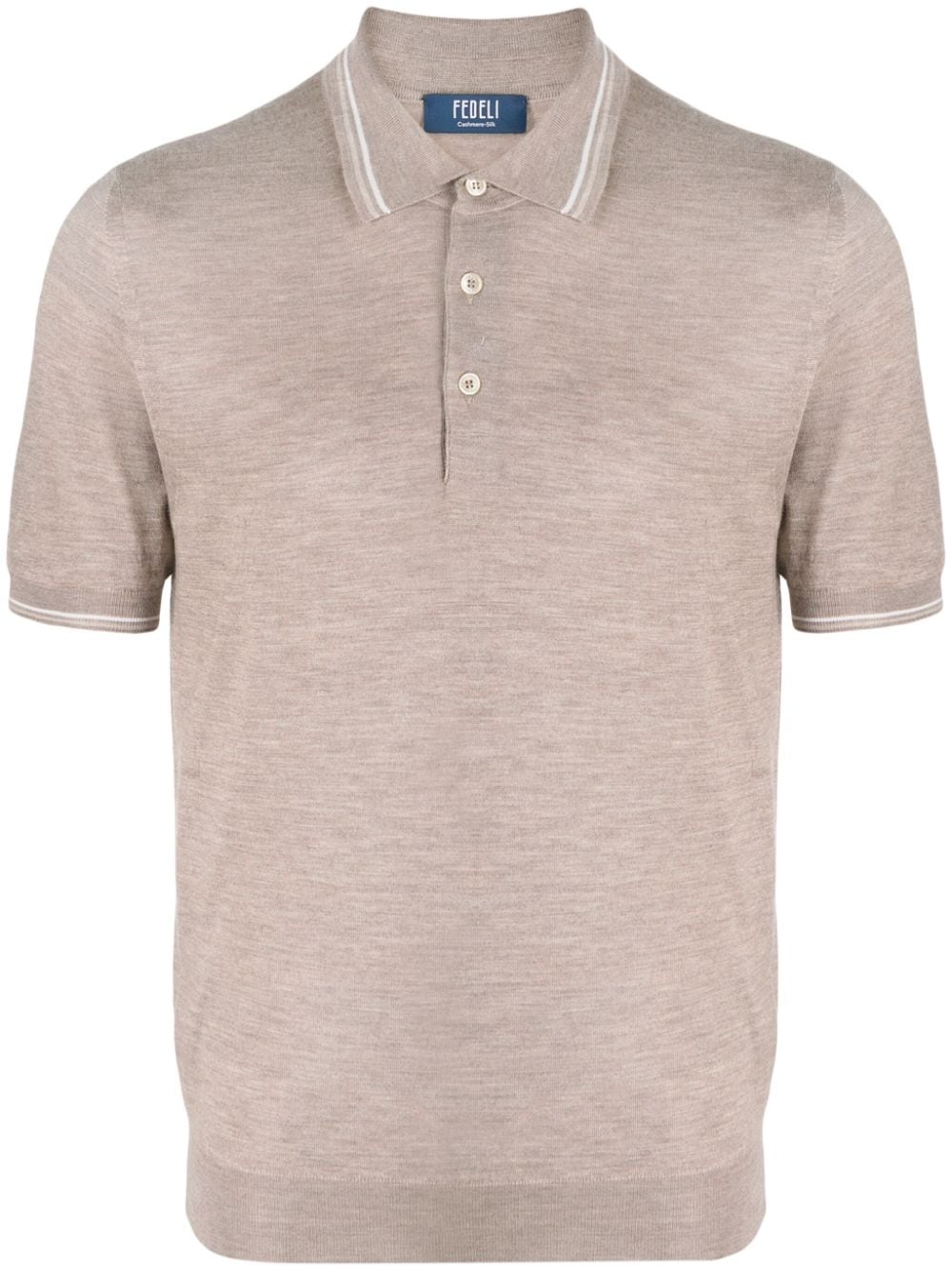 Fedeli Meliertes Eton Poloshirt - Nude von Fedeli