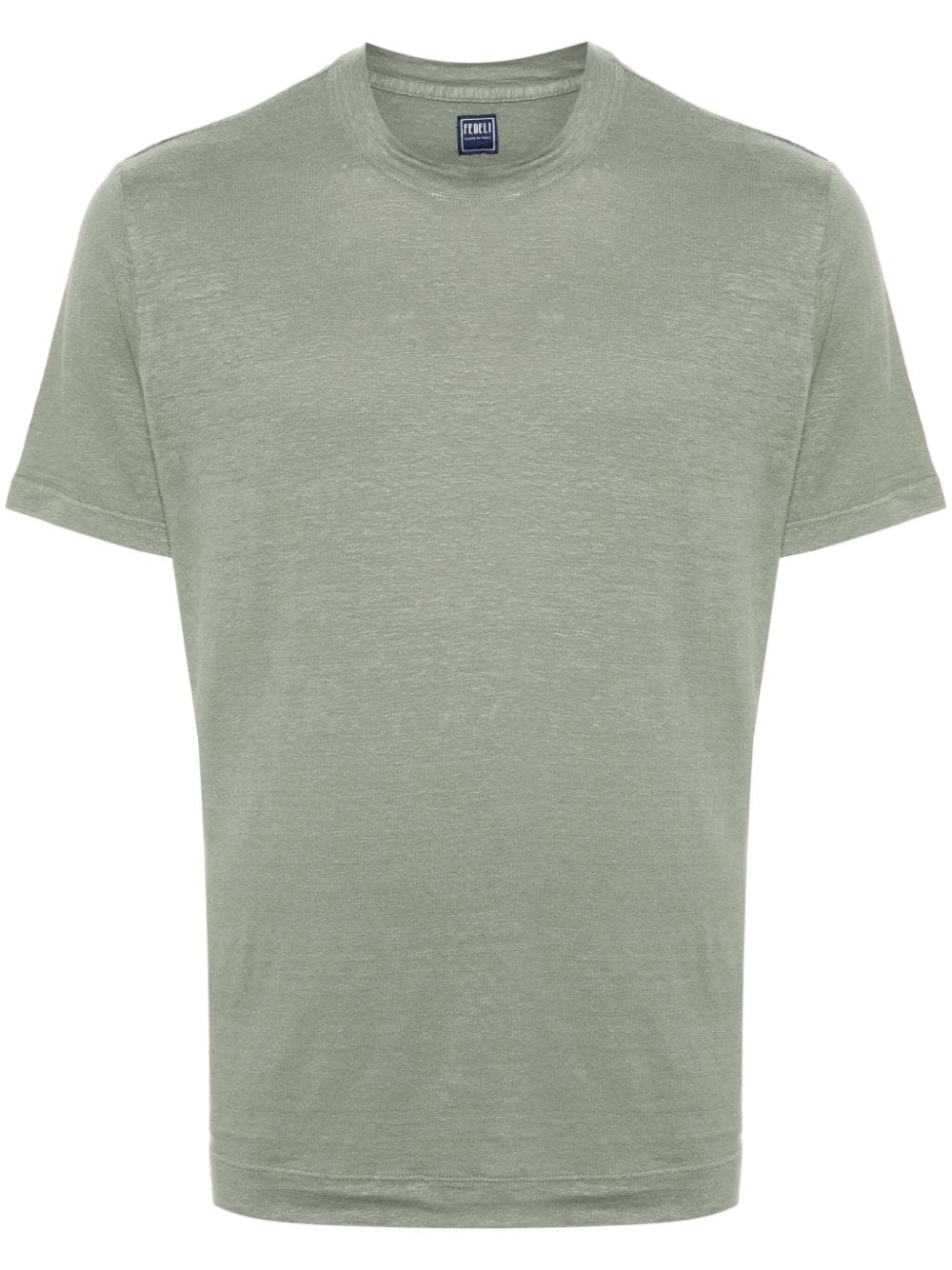 Fedeli Rundhals-T-Shirt mit Pilling-Finish - Grün von Fedeli