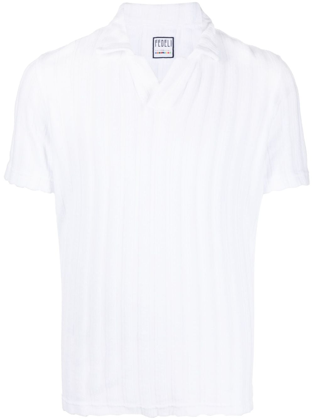 Fedeli Grob geripptes Poloshirt - Weiß von Fedeli