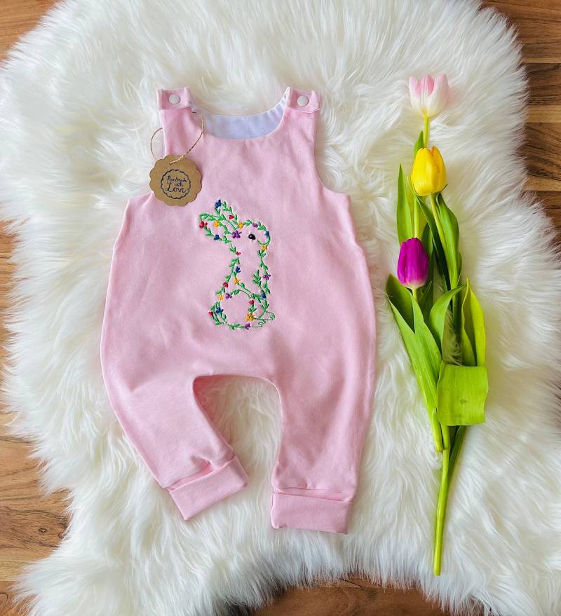 strampler Baby Bestickt Osterhase/Hase Mädchen Ostern von Fedellinchen