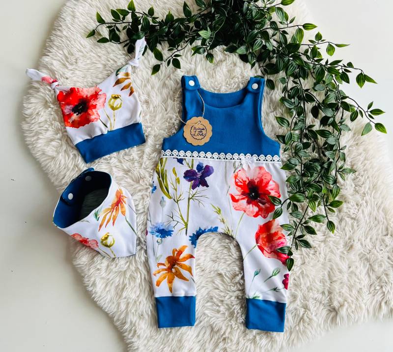 strampler Baby Mädchen Frühlingsblumen von Fedellinchen