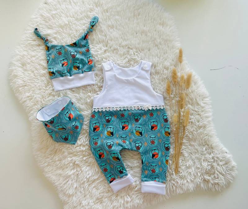 strampler Baby Mädchen Herbst Eulen von Fedellinchen