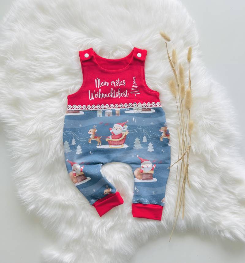 strampler Baby Mädchen Weihnachten Weihnachtsmann Rentier Gr. 62 von Fedellinchen