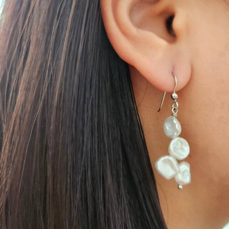 Barock Perlen Ohrringe - Exquisite Tropfen in 925 Sterling Silber Natürliche Süßwasserperlen -Elegantes Geschenk Für Sie Barock Perlen Ohrringe - Exquisite Tropfen in 925 Sterling Silber Natürliche Süßwasserperlen -Elegantes Geschenk Für Sie von FedeloJewels