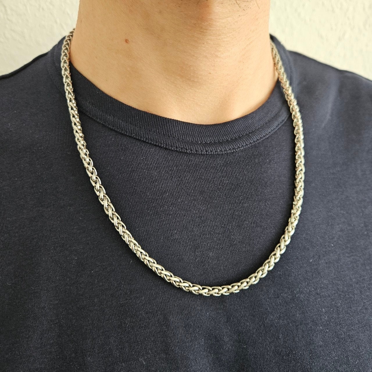 Wikinger Weizenkette Edelstahl 100% Hypoallergen 5mm, 56cm/22" Wasserabweisend Bezaubernd Für Herren Und Demen Halsschmuck Wikinger Weizenkette Edelstahl 100% Hypoallergen 5mm, 56cm/22" Wasserabweisend Bezaubernd Für Herren Und Demen Halsschmuck von FedeloJewels