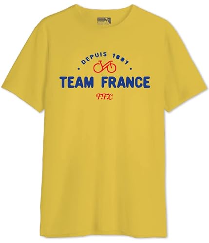 Fédération française de cyclisme Herren Meffcycts001 T-Shirt, gelb, XL von Fédération française de cyclisme